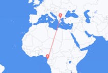 Flyreiser fra Bata, Ekvatorial-Guinea til Thessaloniki, Hellas