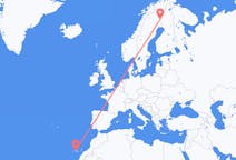 Flights from Pajala, Sweden to Tenerife, Spain