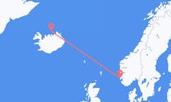 Flyg från Grimsey, Island till Haugesund, Norge
