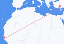 Flyg från Ziguinchor, Senegal till Gazipaşa, Turkiet