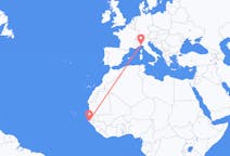Flyreiser fra Ziguinchor, Senegal til Genova, Italia