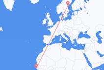 出发地 塞内加尔出发地 帽子溜冰目的地 瑞典松兹瓦尔的航班