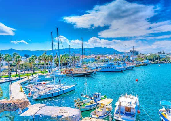 Photo of main port of Kos island in Greece.