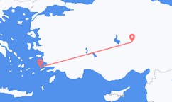 ギリシャのカリムノス島から、トルコのネヴシェヒルまでのフライト