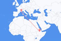 出发地 埃塞俄比亚德西目的地 法国土伦的航班