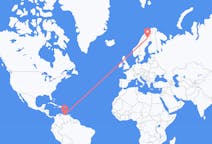 Flights from Caracas, Venezuela to Gällivare, Sweden