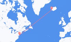 Fly fra byen Atlantic City, USA til byen Reykjavik, Island