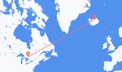 Fly fra byen Greater Sudbury, Canada til byen Akureyri, Island
