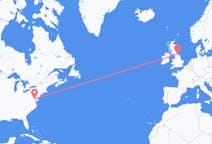 Flights from Washington, D. C. , the United States to Durham, England, the United Kingdom