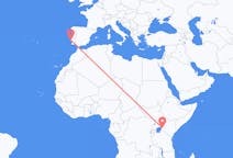 Vluchten van Kisumu, Kenia naar Lissabon, Portugal