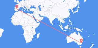 호주에서 스페인까지 운항하는 항공편