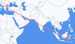 Flyreiser fra Makassar, Indonesia til Lemnos, Hellas