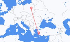 出发地 希腊出发地 科斯岛目的地 波兰拉多姆的航班