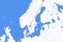 Loty z Pajala, Szwecja do Eindhoven, Holandia