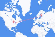 Flyreiser fra Milwaukee, USA til Helsingfors, Finland