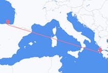 ギリシャのザキントス島からから、スペインのビルバオまでのフライト