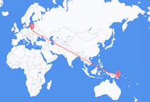Flyreiser fra Tufi, Papua Ny-Guinea til Warszawa, Polen