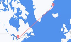 Flyg från Toronto, Kanada till Ittoqqortoormiit, Grönland