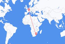 Flyrejser fra Margate, KwaZulu-Natal, Sydafrika til Grenoble, Frankrig