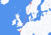 Flyg från Trondheim, Norge till La Rochelle, Frankrike