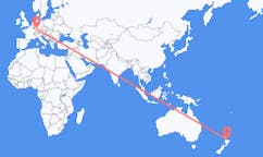 Flyg från Tauranga, Nya Zeeland till Karlsruhe, Tyskland