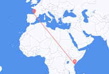 Flyg från Malindi, Kenya till Biarritz, Frankrike