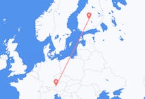เที่ยวบิน จาก ซาลซ์บูร์ก, ออสเตรีย ไปยัง ยูแวสกูแล, ฟินแลนด์