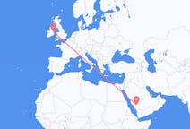 Flyreiser fra Bisha, Saudi-Arabia til Dublin, Irland
