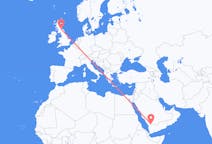 Flyreiser fra Najran, Saudi-Arabia til Edinburgh, Skottland