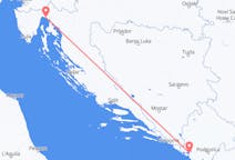 Flyreiser fra Tivat, til Rijeka