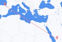 出发地 沙特阿拉伯出发地 奈季蘭目的地 西班牙毕尔巴鄂的航班