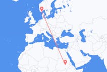 Flights from Khartoum to Kristiansand