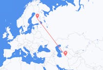 Vluchten van Asjchabad, Turkmenistan naar Kuopio, Finland
