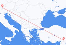 オーストリアのインスブルックからから、トルコのガズィアンテプまでのフライト