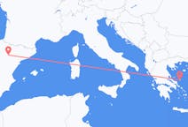Vols depuis la ville de Skyros vers la ville de Saragosse