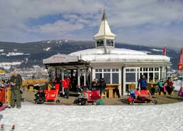 photo of beautiful view in Filzmoos at snowy winter in Austria.