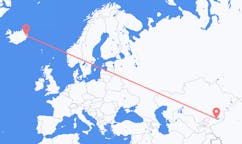 Flights from the city of Tamchy, Kyrgyzstan to the city of Egilsstaðir, Iceland