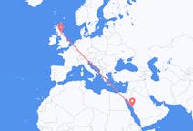 Flyreiser fra Yanbu, Saudi-Arabia til Edinburgh, Skottland
