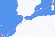 Vluchten van Figari, Frankrijk naar Tenerife, Spanje