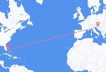 Flyrejser fra Frihavn, Bahamas til Zagreb, Kroatien