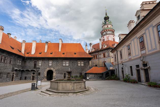 Photo of Český Krumlov Castle. The existence of the fountain on the IInd Courtyard of Český Krumlov Castle was first mentioned in the year 1602.