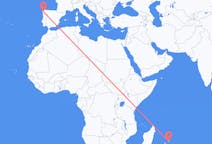 Flyreiser fra Mauritius, til Santiago de Compostela
