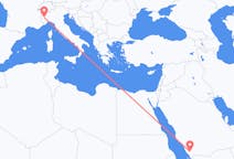 Loty z Abha, Arabia Saudyjska do Turyn, Włochy