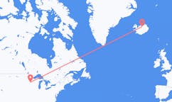 Vluchten van Minneapolis, Verenigde Staten naar Akureyri, IJsland