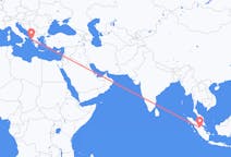 Vluchten van Pekanbaru, Indonesië naar Korfoe, Griekenland