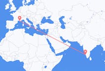 Flyrejser fra Kannur, Indien til Marseille, Frankrig