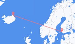 아이슬란드 토르쇼픈에서 출발해 핀란드 투르쿠로(으)로 가는 항공편