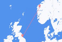 Vols de Sandane, Norvège vers Durham, Angleterre