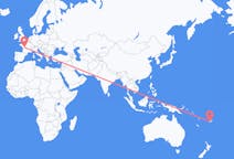 Flyg från Nadi, Fiji till Poitiers, Frankrike