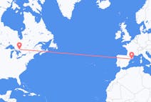 Flyreiser fra Greater Sudbury, Canada, til Barcelona, Canada